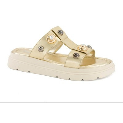 Andrea Women's Platform T-strap Sandals 91012-3909829 Gold 9 | Target