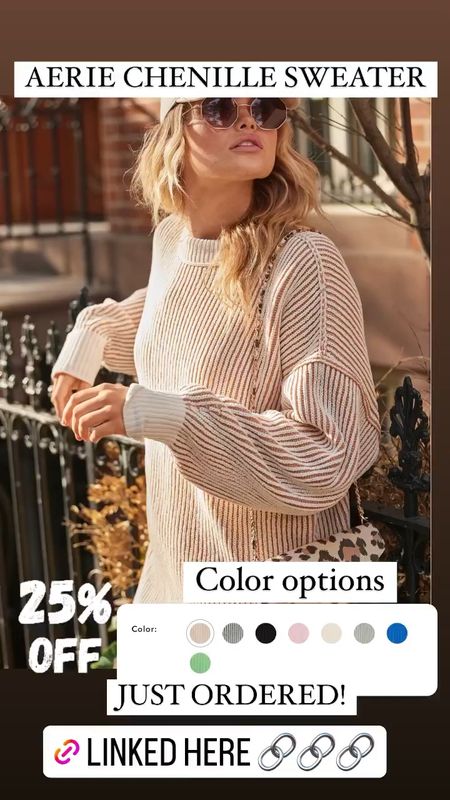 Aerie Chenille sweater
Fall cozy!!!
Great color options for fall
25% off
#fallsweaters #falloutfit 

#LTKunder50 #LTKstyletip #LTKSeasonal