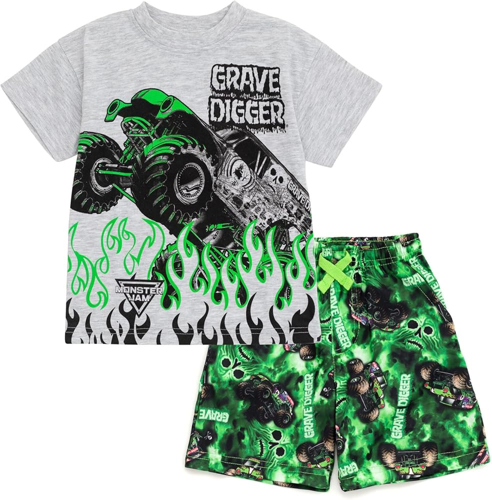 Monster Jam Boys' 2-Piece T-Shirt and Shorts Set Toddler to Big Kid | Amazon (US)