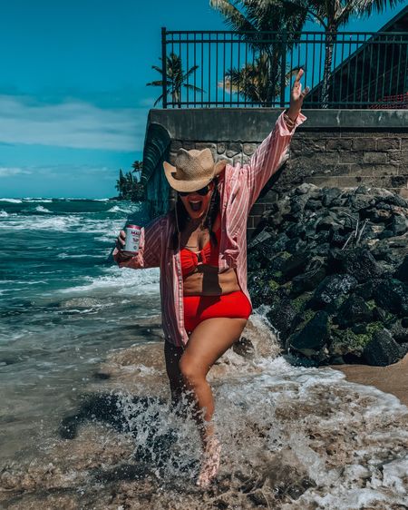 Midsize vacation wear- size 14 beach wear 
Wearing a xl in the bikini top (38dd) 
Large in the bikini bottoms (high waisted) 
Matching linen set is a large (runs oversized 


#LTKmidsize #LTKswim #LTKstyletip