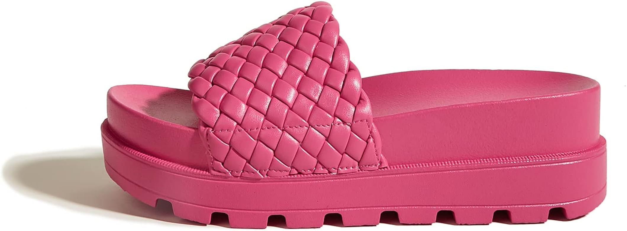 LUCKY STEP Women's Platform Sandals Flatform Slide Open Toe Casual Summer Beach Outdoor Wedge Wov... | Amazon (US)