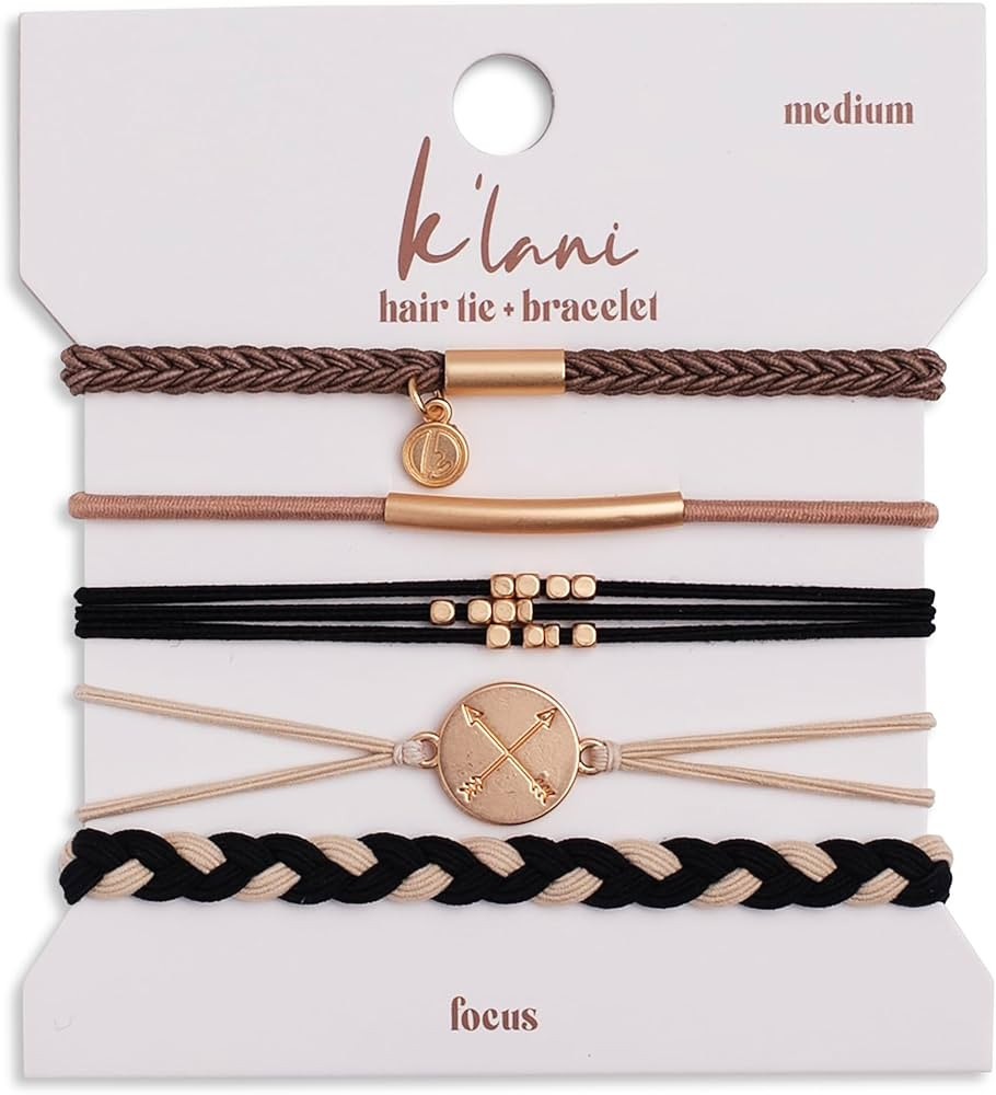 K'lani Focus Bracelets for Women – Elastic Bracelets and Boho Hair Ties – Cute Hair Ties for ... | Amazon (US)