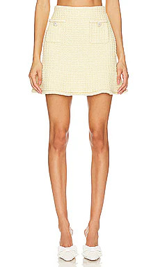 self-portrait Textured Knit Skirt in Yellow from Revolve.com | Revolve Clothing (Global)