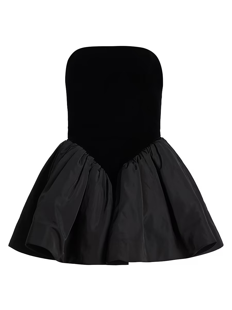 Women's Atlas Basque Waist Minidress - Black - Size Large | Saks Fifth Avenue