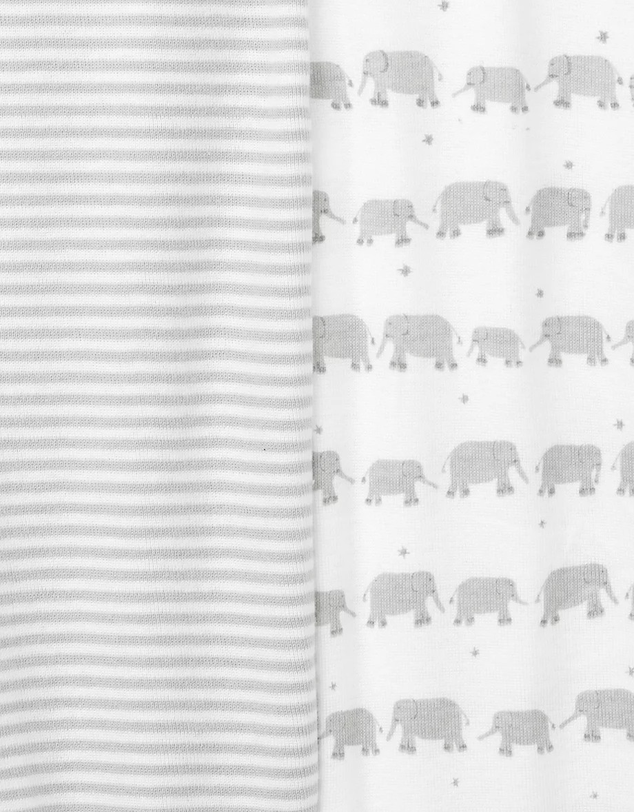 Organic Cotton Elephant Trails Stripe Sleepsuits \u2014 Set of 2 (0\u201324mt... | The White Company UK & ROW