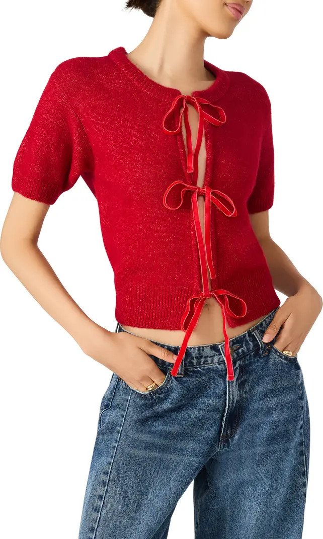 Steve Madden Sereia Tie Front Crop Cardigan | Nordstrom | Nordstrom