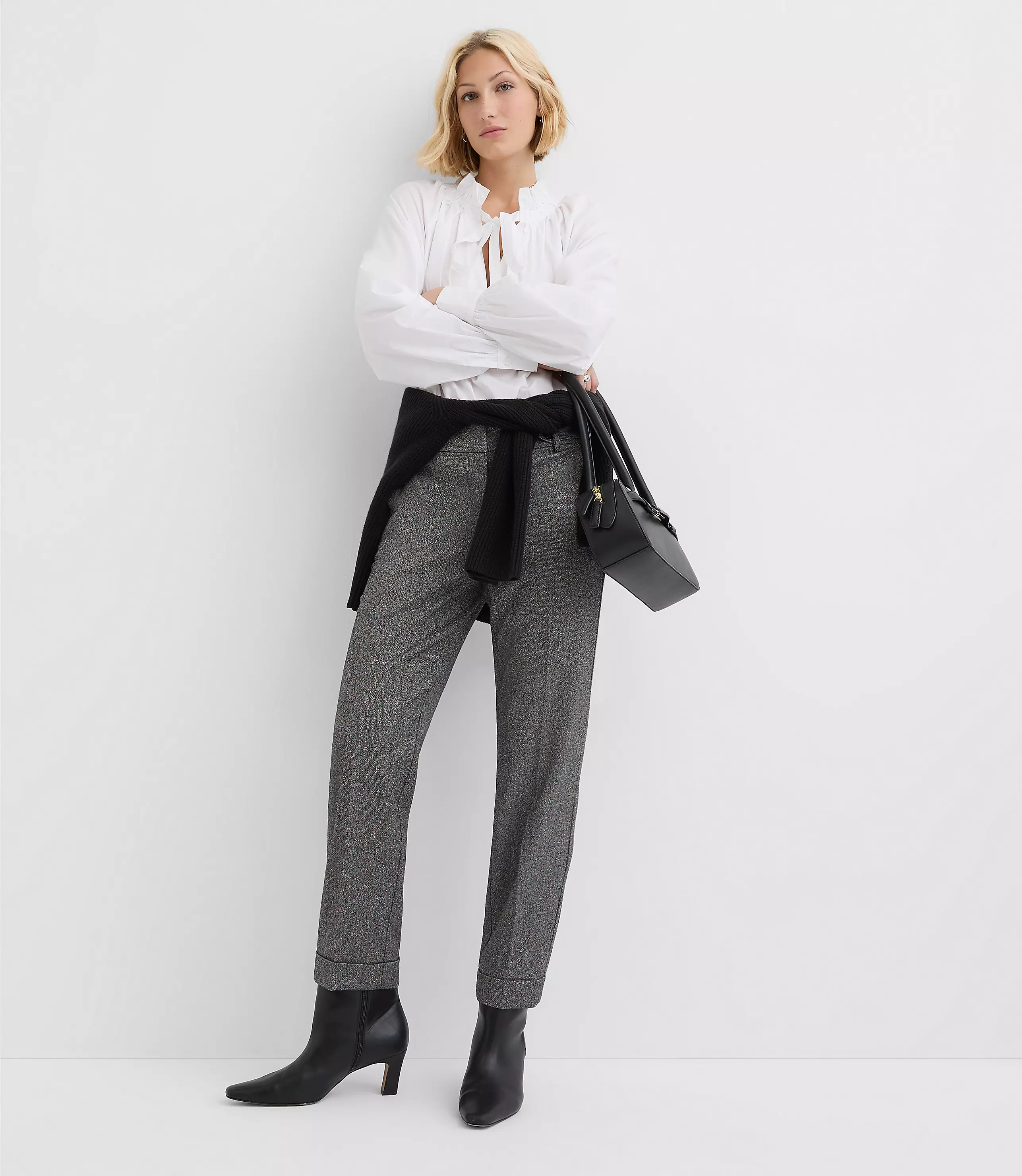Cuffed Riviera Slim Pants in Twill | LOFT