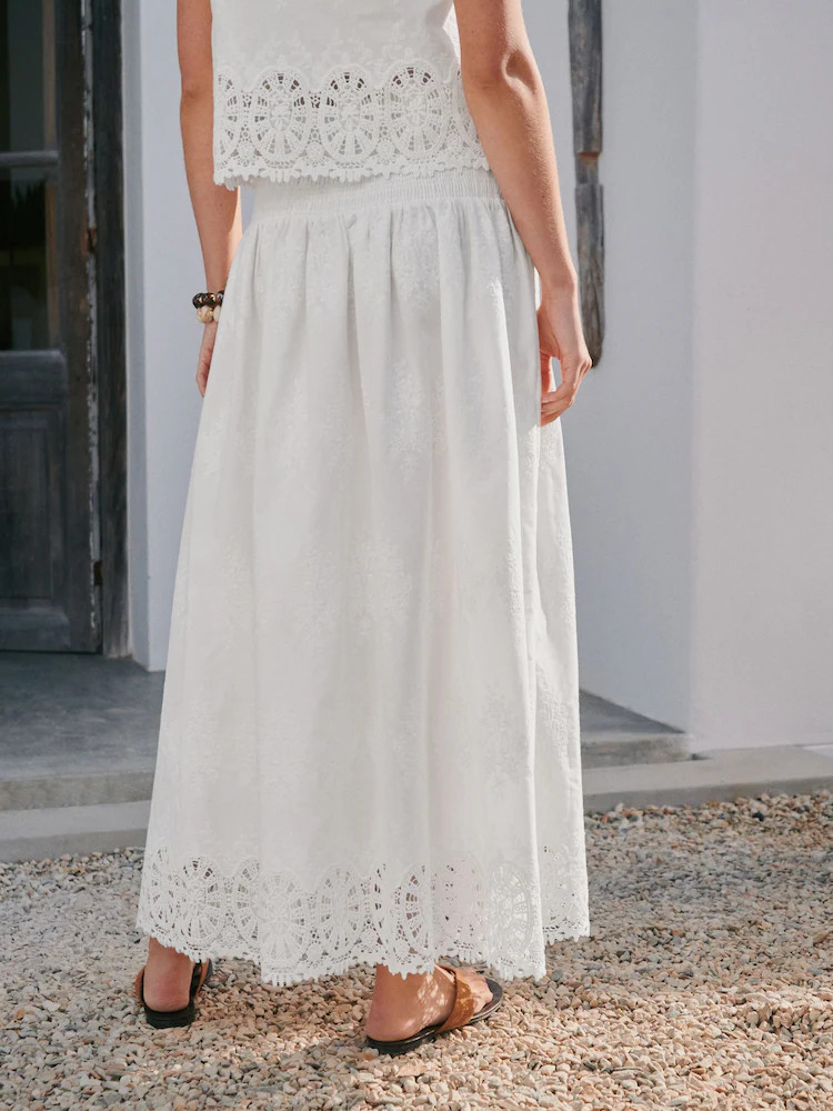 Buy Ecru Crochet Trim Maxi Skirt from Next Ireland | Next EU