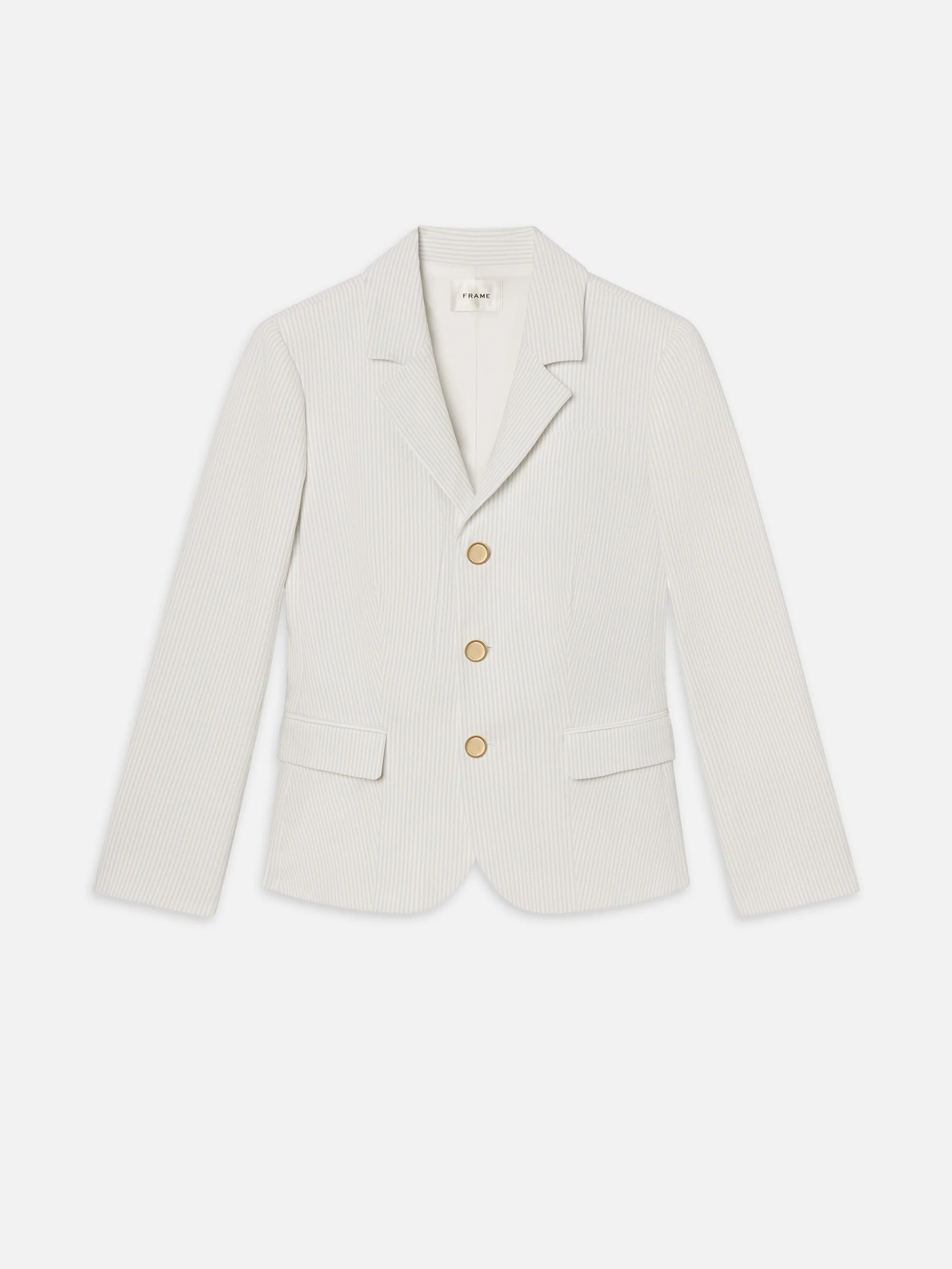 The Seersucker Smart Blazer -- Light Chambray Multi | Frame Denim