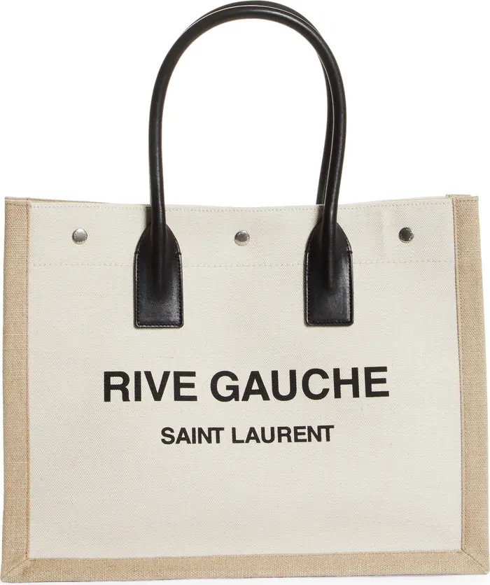 Rive Gauche Logo Canvas Tote | Nordstrom