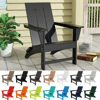 Laguna Modern Folding Poly Eco-Friendly Adirondack Chair - Black | Bed Bath & Beyond