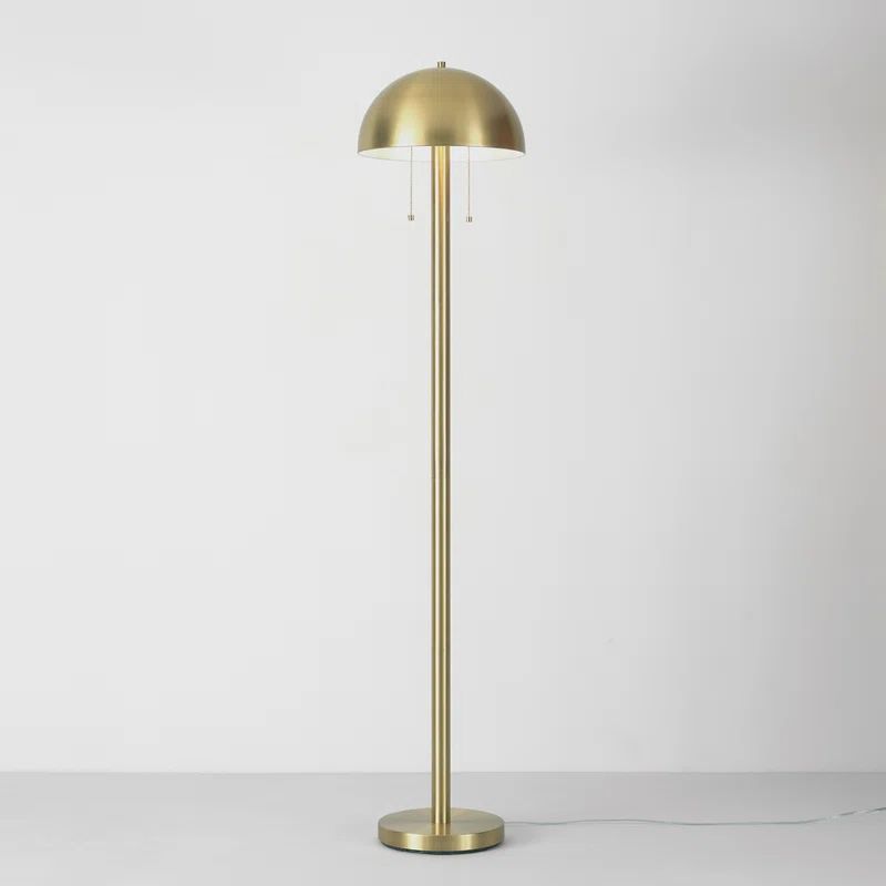 2-Light Matte Brass Floor Lamp, Double On/Off Pull Chain | Wayfair North America