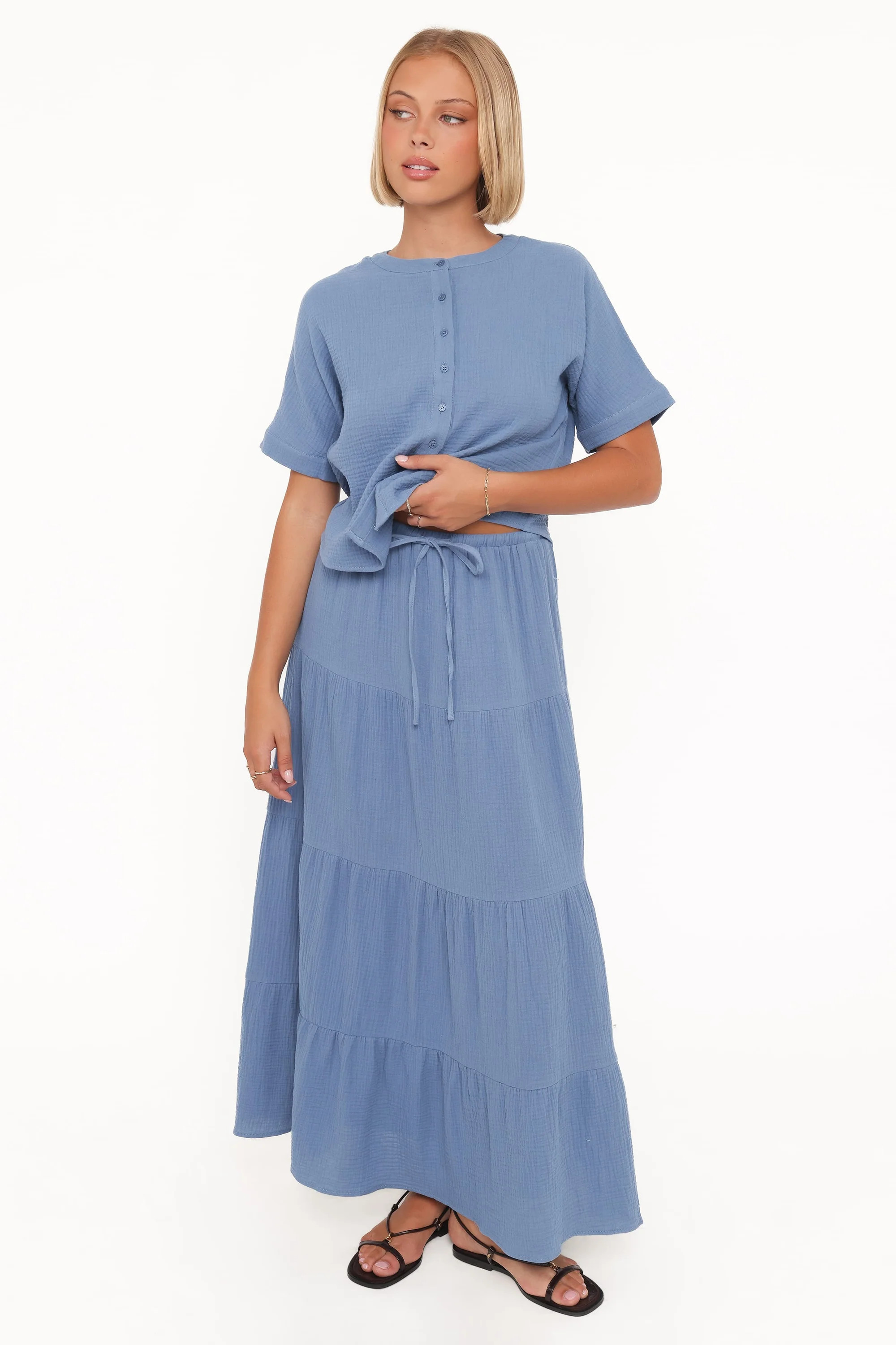 Sophia Skirt Set - Denim Blue | Petal & Pup (US)