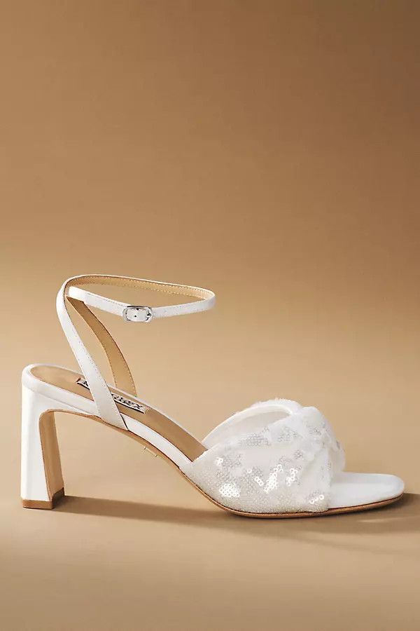 Badgley Mischka Gema Sequin Block Heel Sandals | Anthropologie (US)