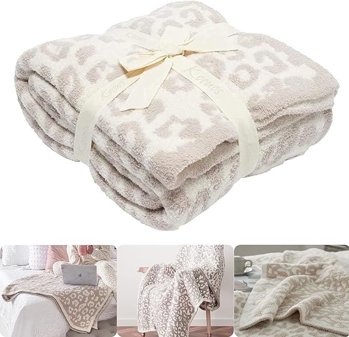 Soft Leopard Throw Blankets, Fluffy Blankets, Cozy Warm Microfiber Lightweight Knit Blanket for C... | Amazon (US)