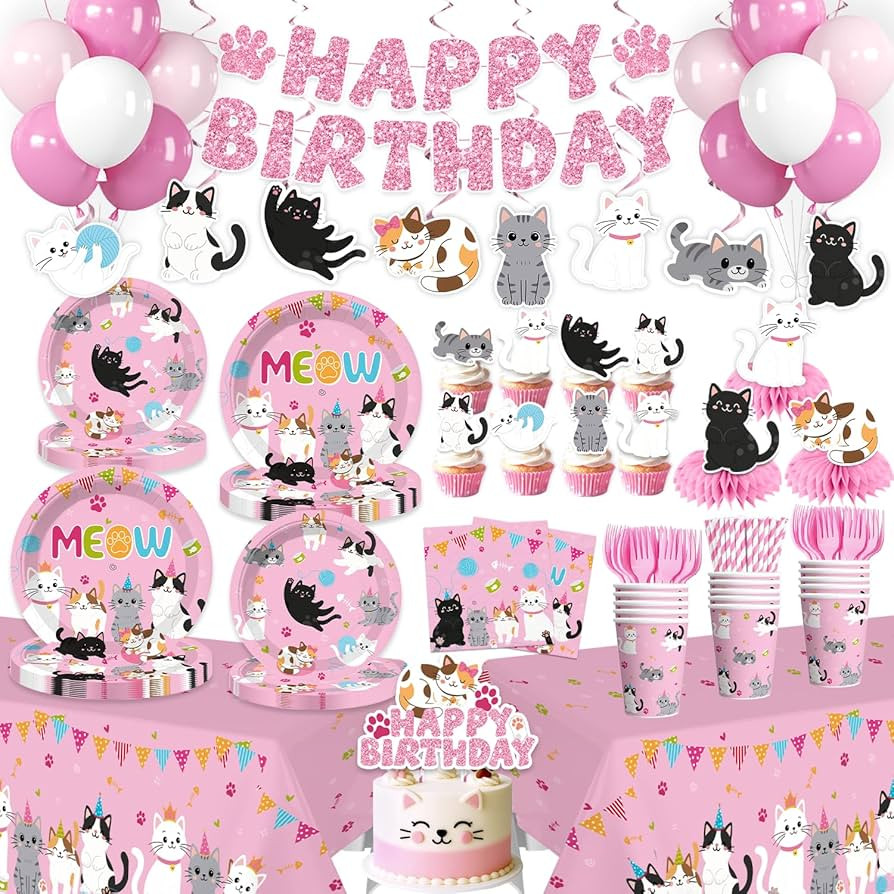 50pcs cat birthday decorations | Amazon (US)