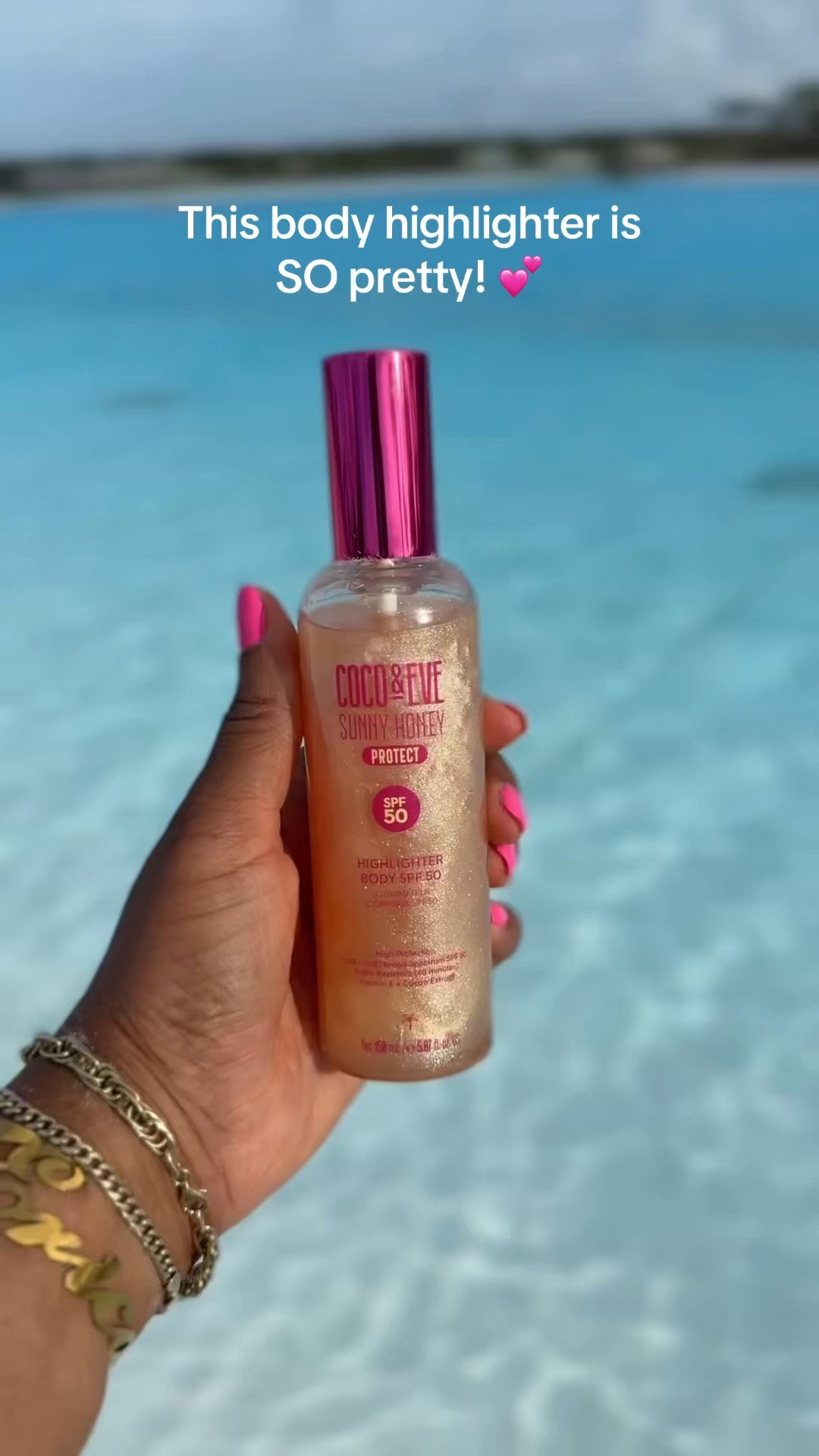 This Coco & Eve Sunny Honey body highlighter is SO pretty! 💕✨ It gives your skin the prettiest golden shimmer while offering SPF 50 sun protection! Perfect for that glowy, sun-kissed look! ☀️

#cocoandeve #bodycare #bodyhighlighter #spf50