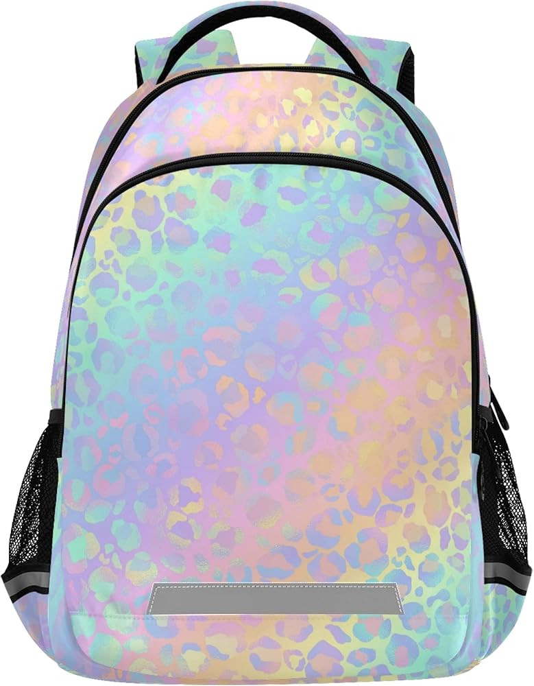 ALAZA Rainbow Leopard Print Cheetah Backpack Purse for Girls Boys Kids Women Personalized Laptop ... | Amazon (US)