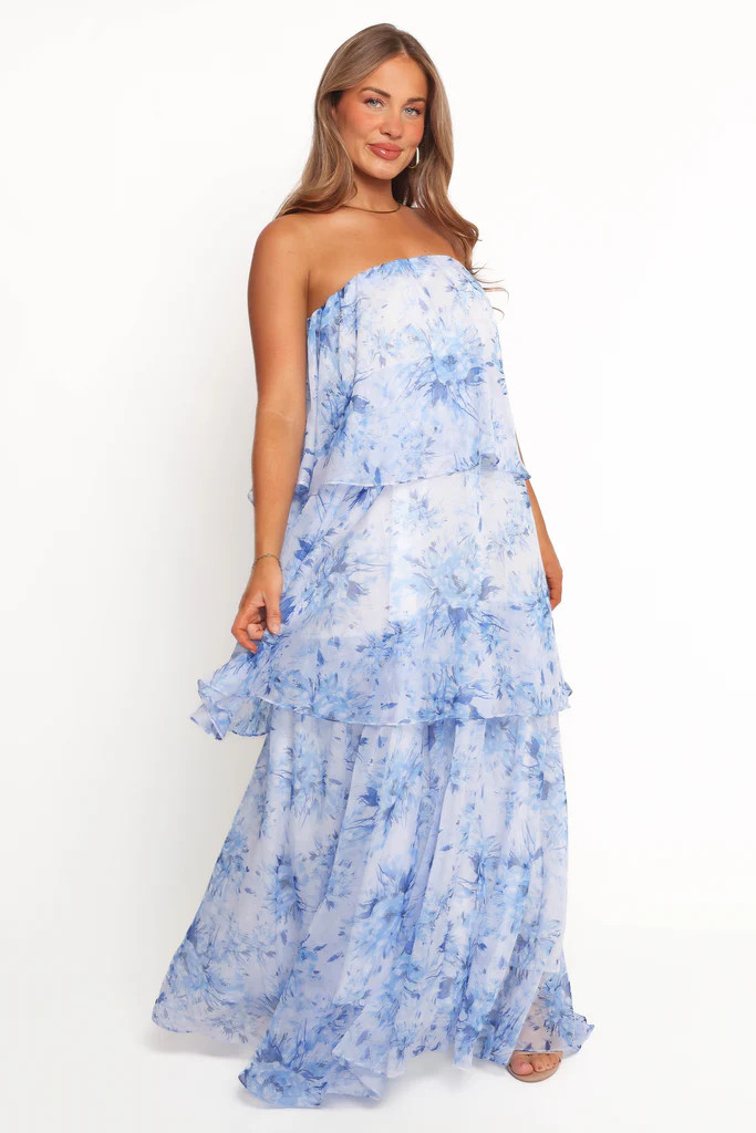 Bloom Strapless Maxi Dress - Blue | Petal & Pup (US)