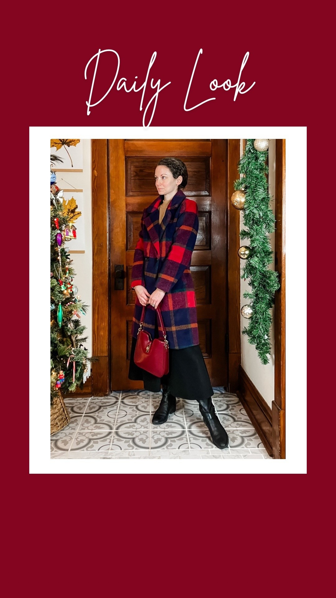 A plaid coat for Christmas!
Petite outfit. Modest outfit. Christmas outfit. Classic outfit  

#LTKHoliday #LTKOver40 #LTKootd