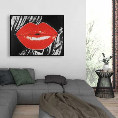 Pouty Glossy Lips Canvas Art - Chic Living Room Decor | Wall Art | Wayfair North America
