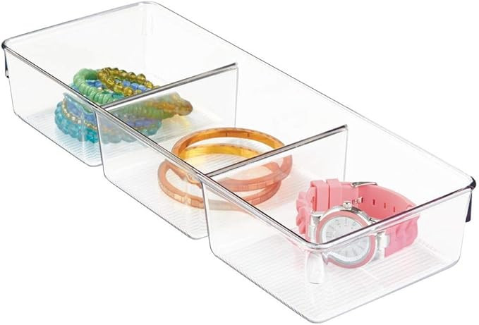 InterDesign Linus Dresser and Vanity Drawer Organizer, 13-inch by 5-inch by 2.25-inch, Clear | Amazon (US)