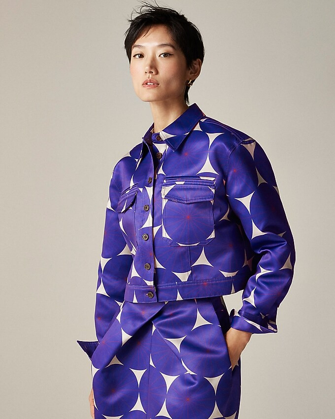Christopher John Rogers X  J.Crew structured button-up shirt in dot duchesse satin | J. Crew US