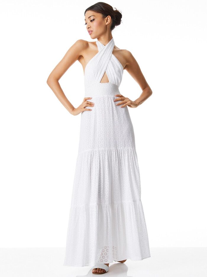 LYNDON CROSS FRONT MAXI DRESS | Alice + Olivia