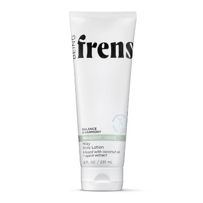 Being Frenshe Milky Hydrating Lotion for Dry Skin with Coconut Oil - Bergamot Cedar - 8 fl oz | Target