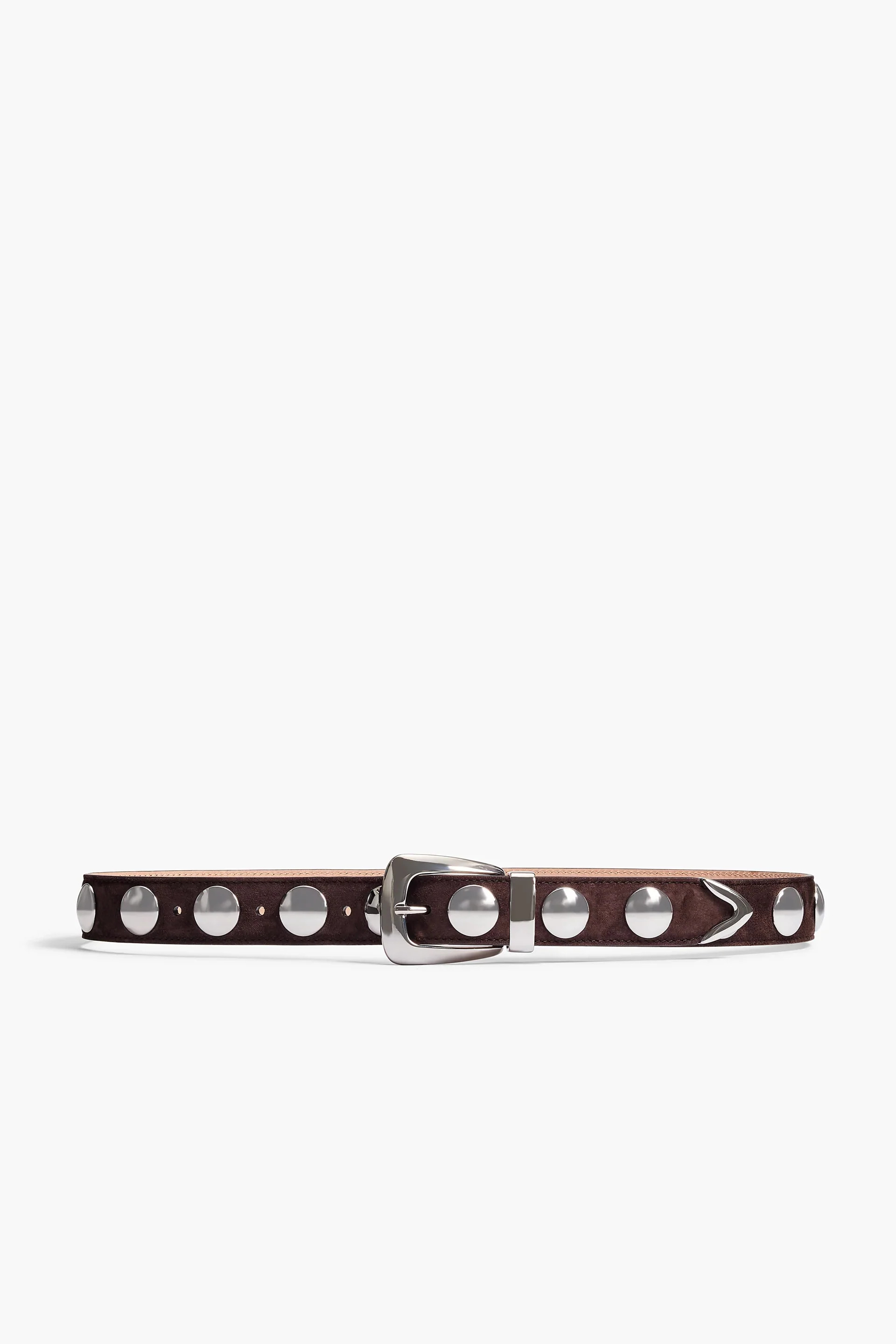 Gürtel Benny Studs in Coffee Suede/Silver | ANITA HASS