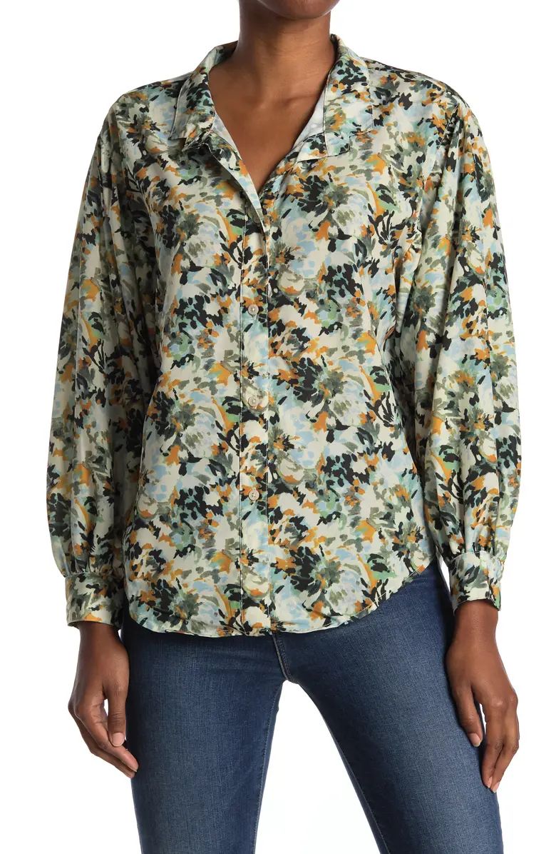 CATHERINE CATHERINE MALANDRINO Long Sleeve Button Front Collared Blouse | Nordstromrack | Nordstrom Rack