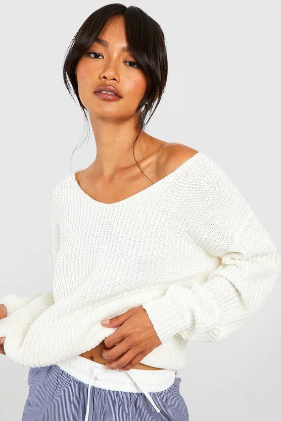 Oversized V Neck Sweater | Boohoo.com (US & CA)