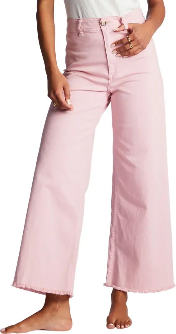 Free Fall Stretch Cotton Crop Wide Leg Pants | Nordstrom