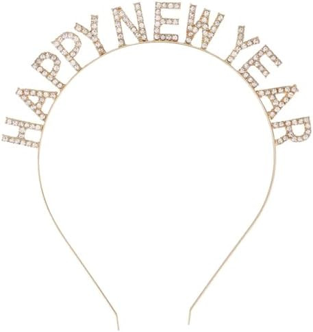 Ｎｏｏｎｈｏｒｓｅ Happy New Year Headband for Women Girls, Gold, 1 Pack | Amazon (US)