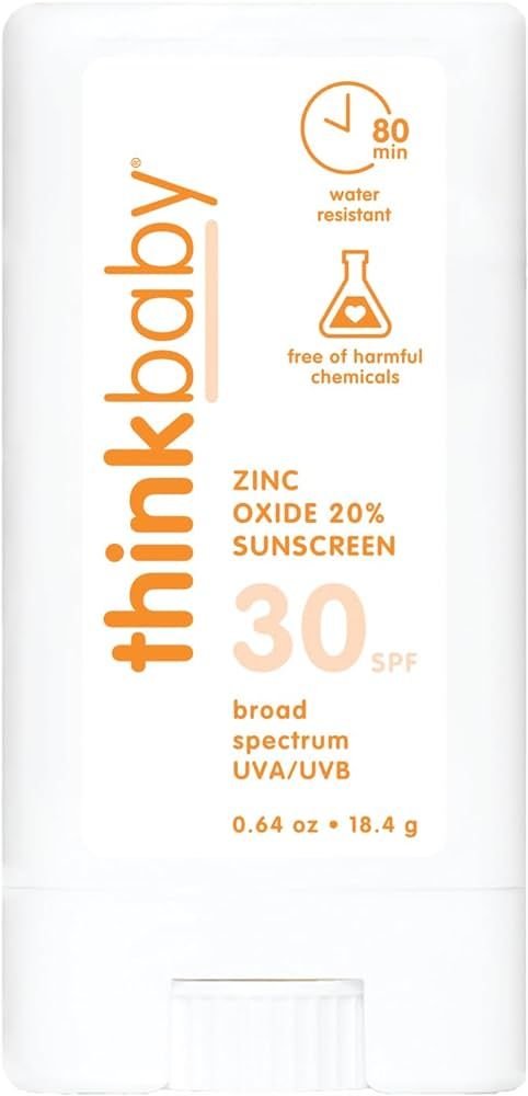 Thinkbaby SPF 30 Sunscreen Stick – Safe, Natural, Water Resistant Sun Cream for Babies, Kids & ... | Amazon (US)