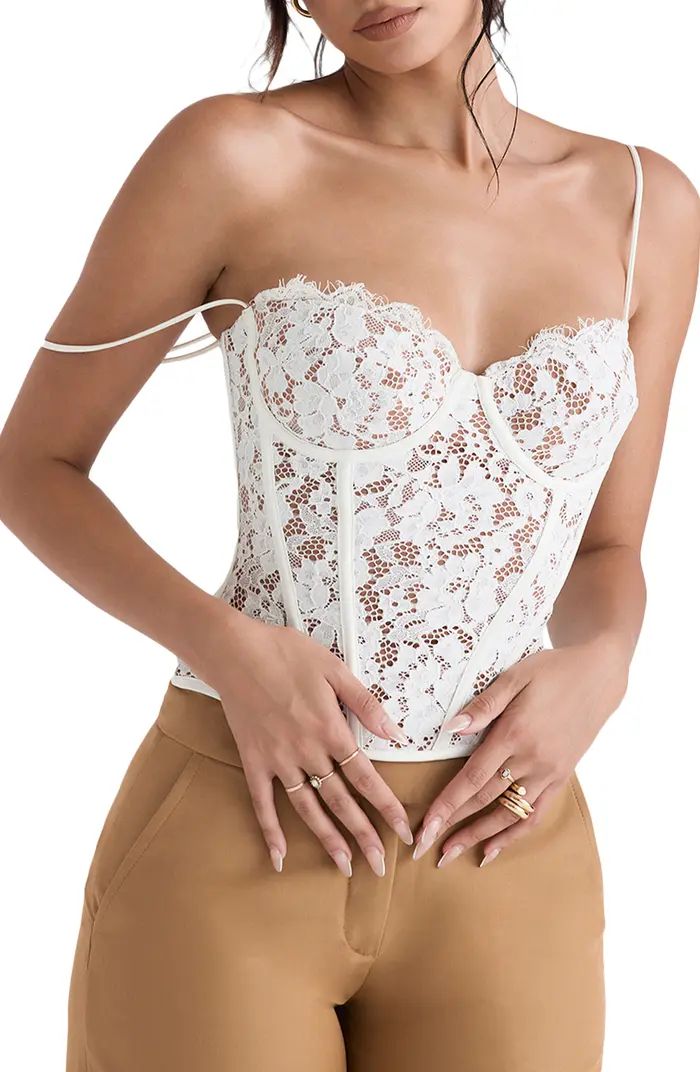 Mila Floral Lace Underwire Corset Camisole | Nordstrom