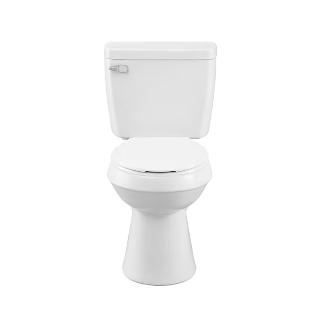 Project Source Pro-Flush White Round Chair height 12-in Rough-In WaterSense 1.28 GPF 2-piece Toil... | Lowe's