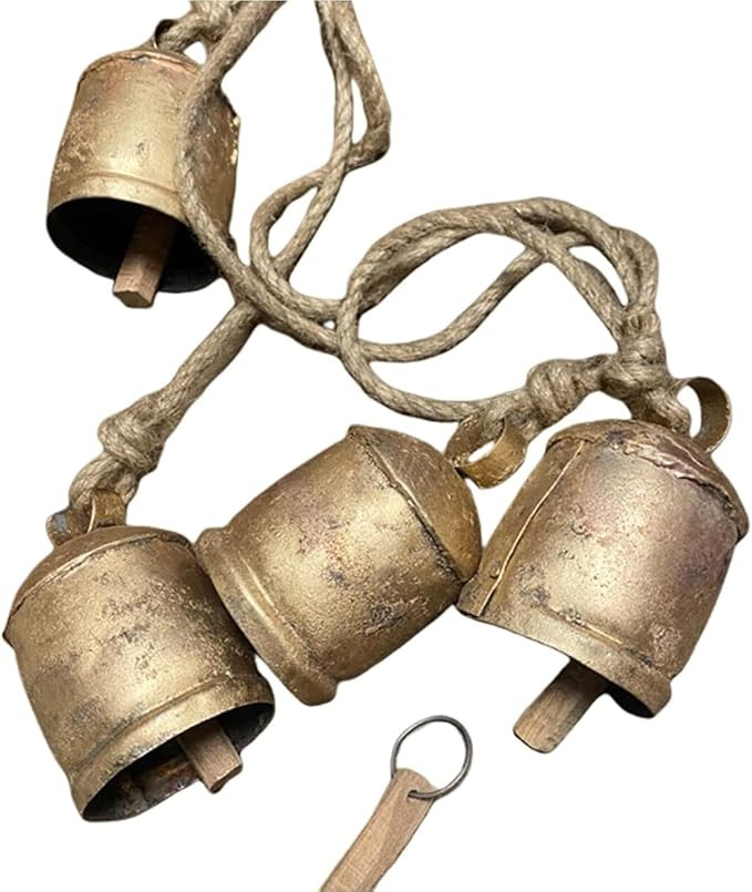 Decorative Bells,Christmas Decorations,Cliftina Shabby Metal Cow Bell,Vintage Bells Christmas 4PC... | Amazon (US)