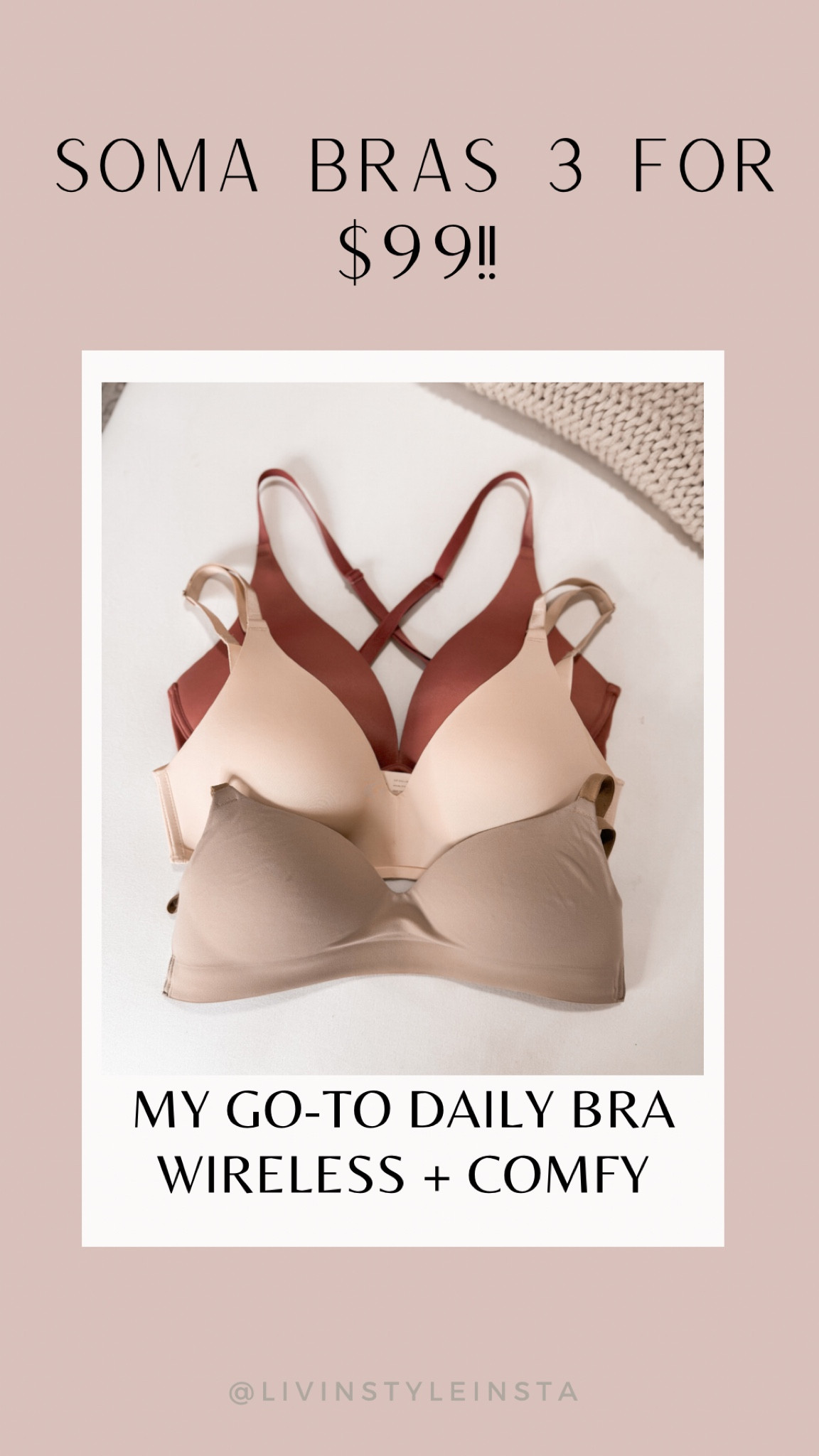 My favorite bras are on sale this weekend!! Wireless bras with great support!! 

#LTKstyletip #LTKfindsunder100 #LTKsalealert