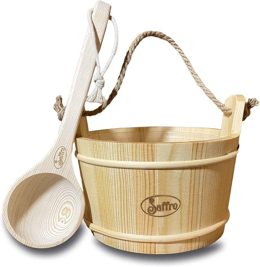 Sauna Bucket and Ladle for Beautiful Sauna Accessories, Sauna Buckets Made from Authentic Finnish... | Amazon (US)