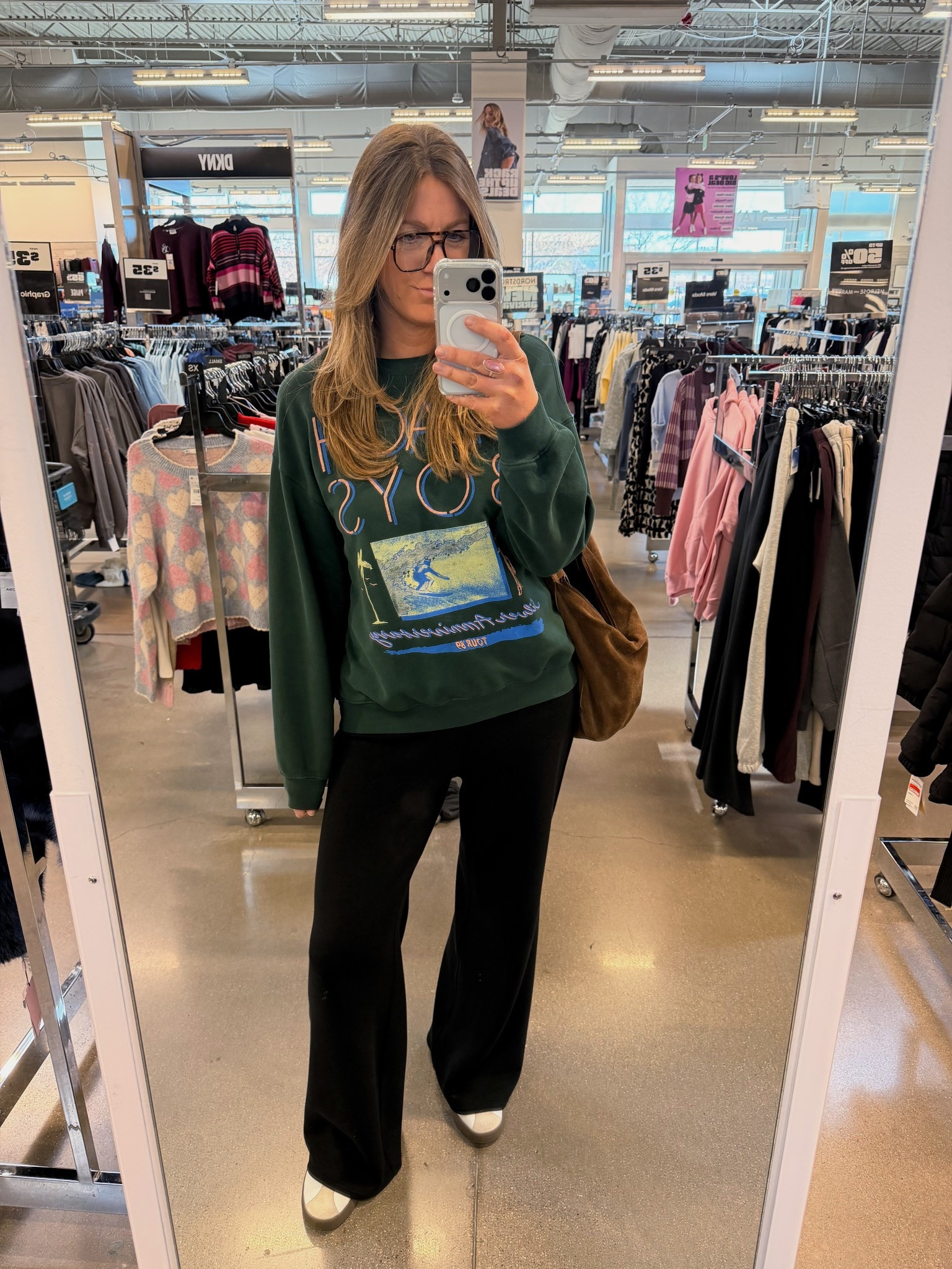 OOTD - post dentist shopping 
✨sweatshirt runs very oversized, I’m in a medium. Medium tall pants, 11 sneakers (also linked men’s for larger size options) 

#LTKootd #LTKTall #LTKOver40