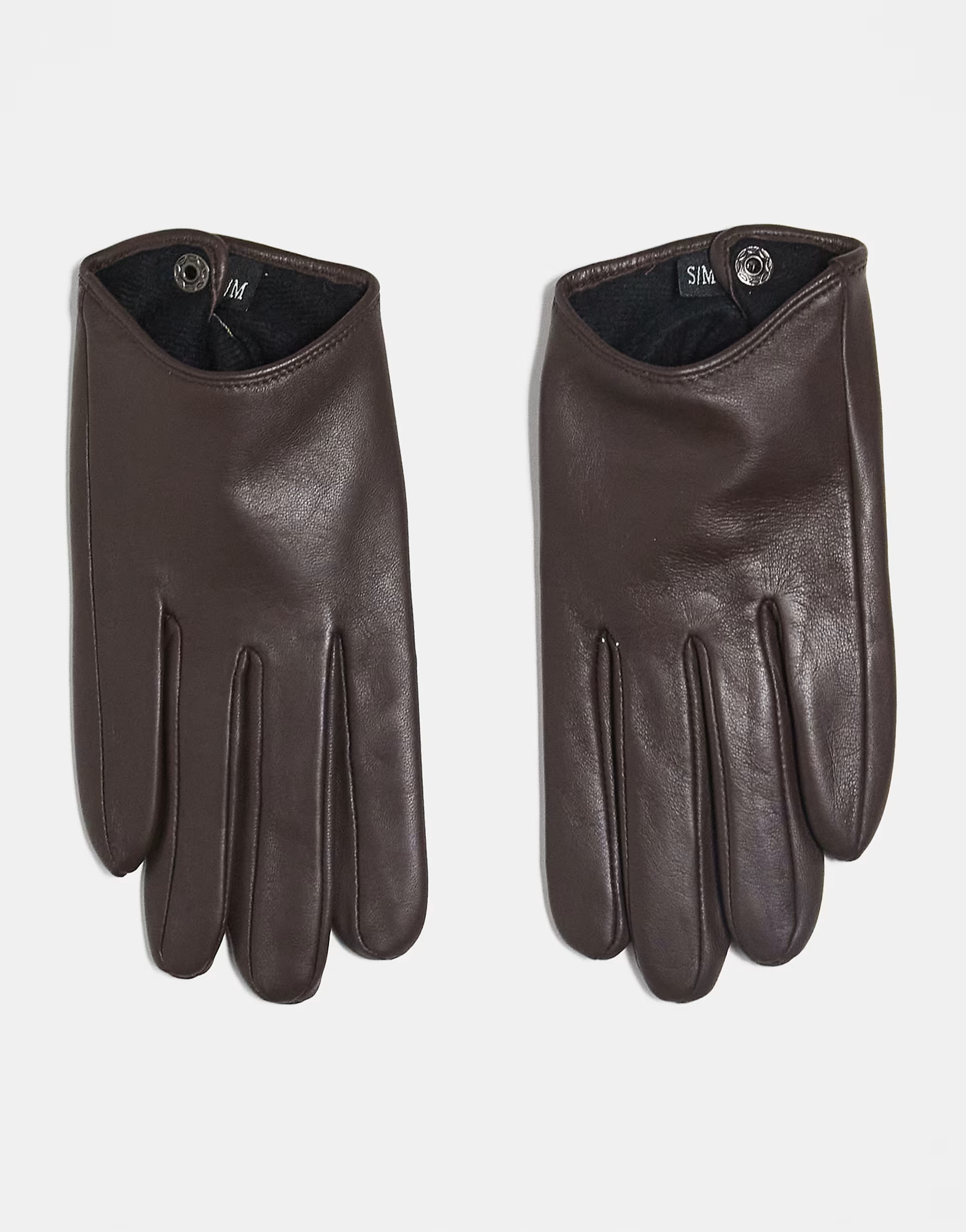ASOS DESIGN leather touch screen gloves in chocolate | ASOS (Global)