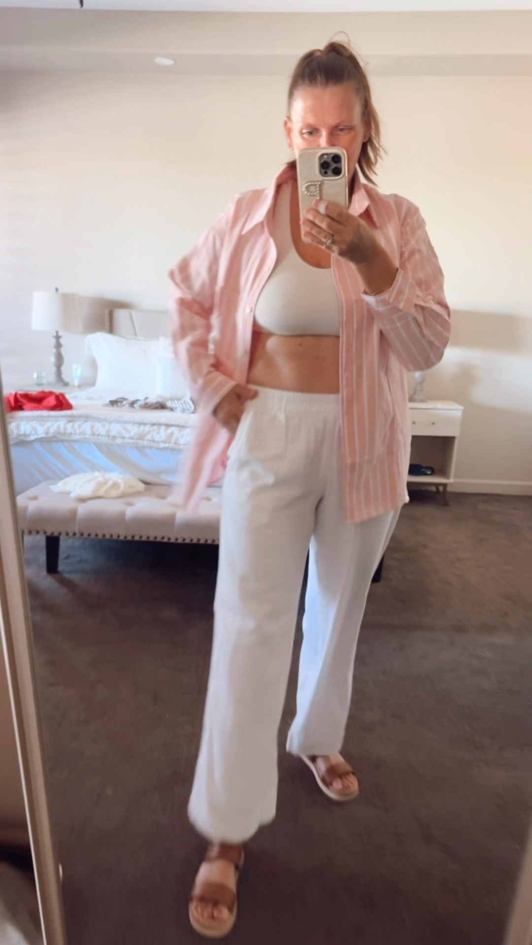 Vacation outfit

Pink linen shirt, white linen pants, resort wear, vacation outfit  European look, effortless outfit

#LTKTravel #LTKOver40 #LTKootd