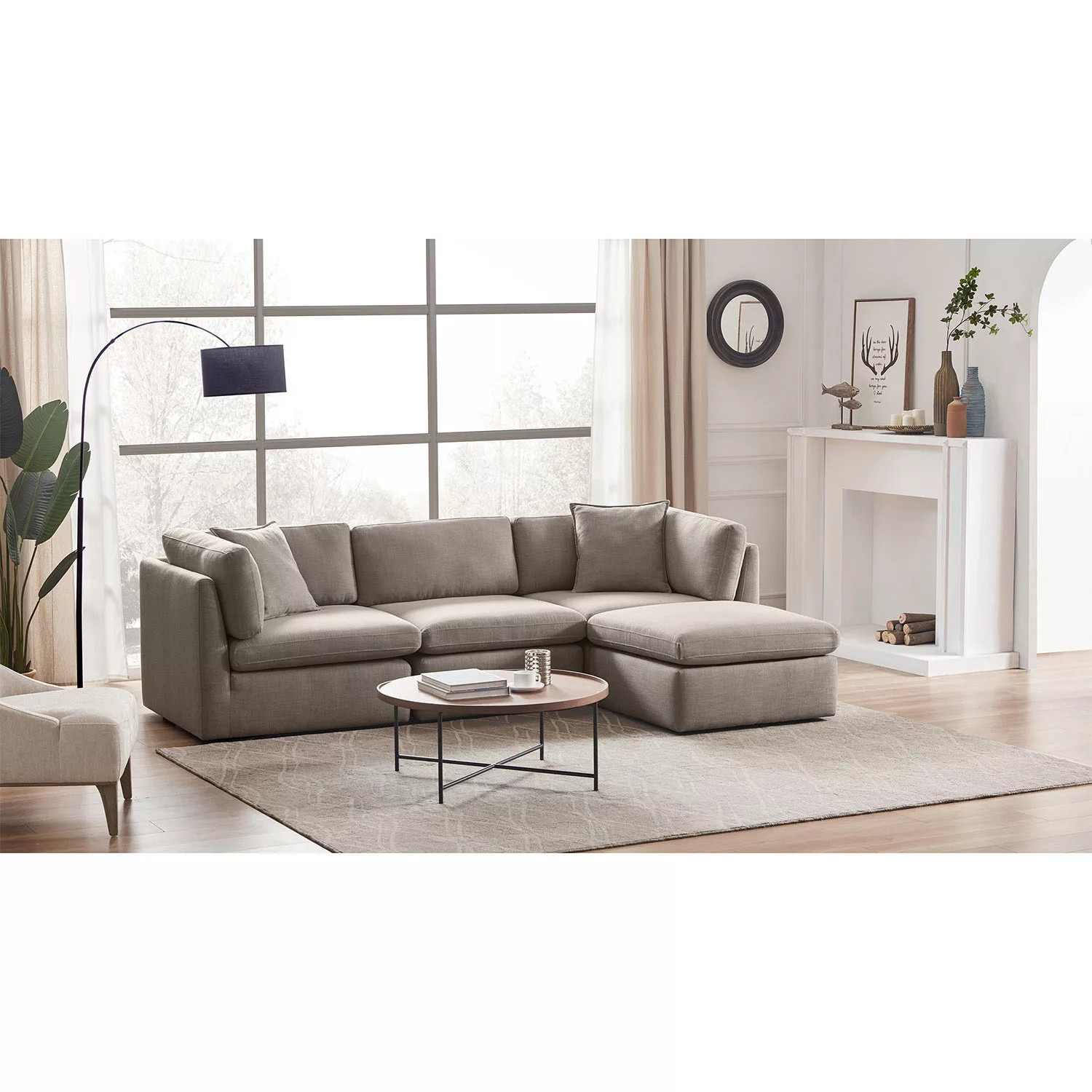 Member’s Mark Transitional Modular Fabric Sofa with Storage Ottoman, Grey | Sam's Club