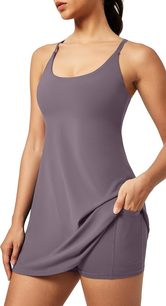 IUGA Tennis Dress for Women Athletic Golf Workout Dress with Built-in Shorts and Bra, Adjustable ... | Amazon (US)