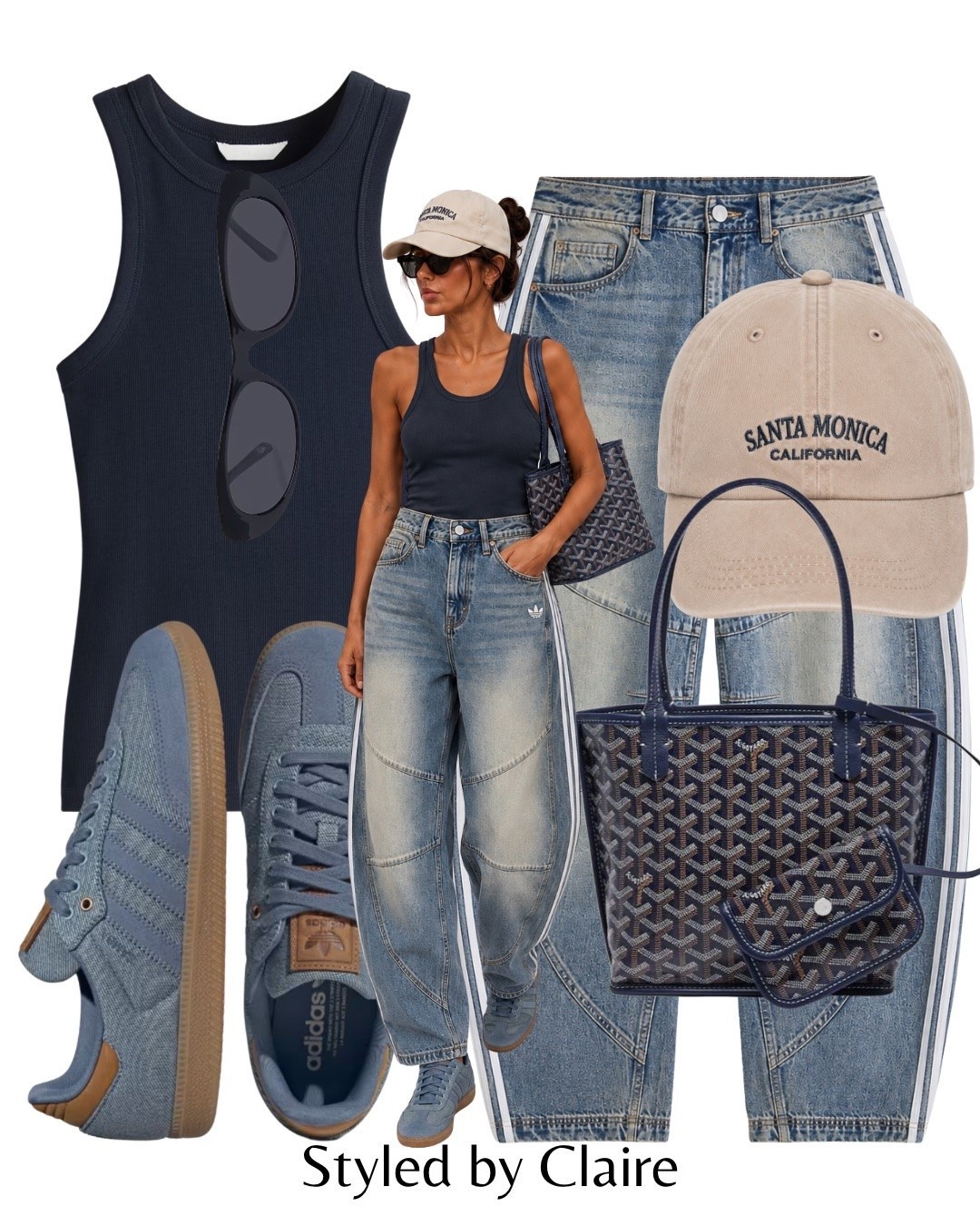 ADIDAS BARREL JEANS🦋
Tags: dark wash denim H&M tank top trainers cap pull bear goyard bag fashion city break cool girl inspo outfit ideas elevated capsule wardrobe basics autumn transition

#LTKstyletip #LTKautumn #LTKjeans