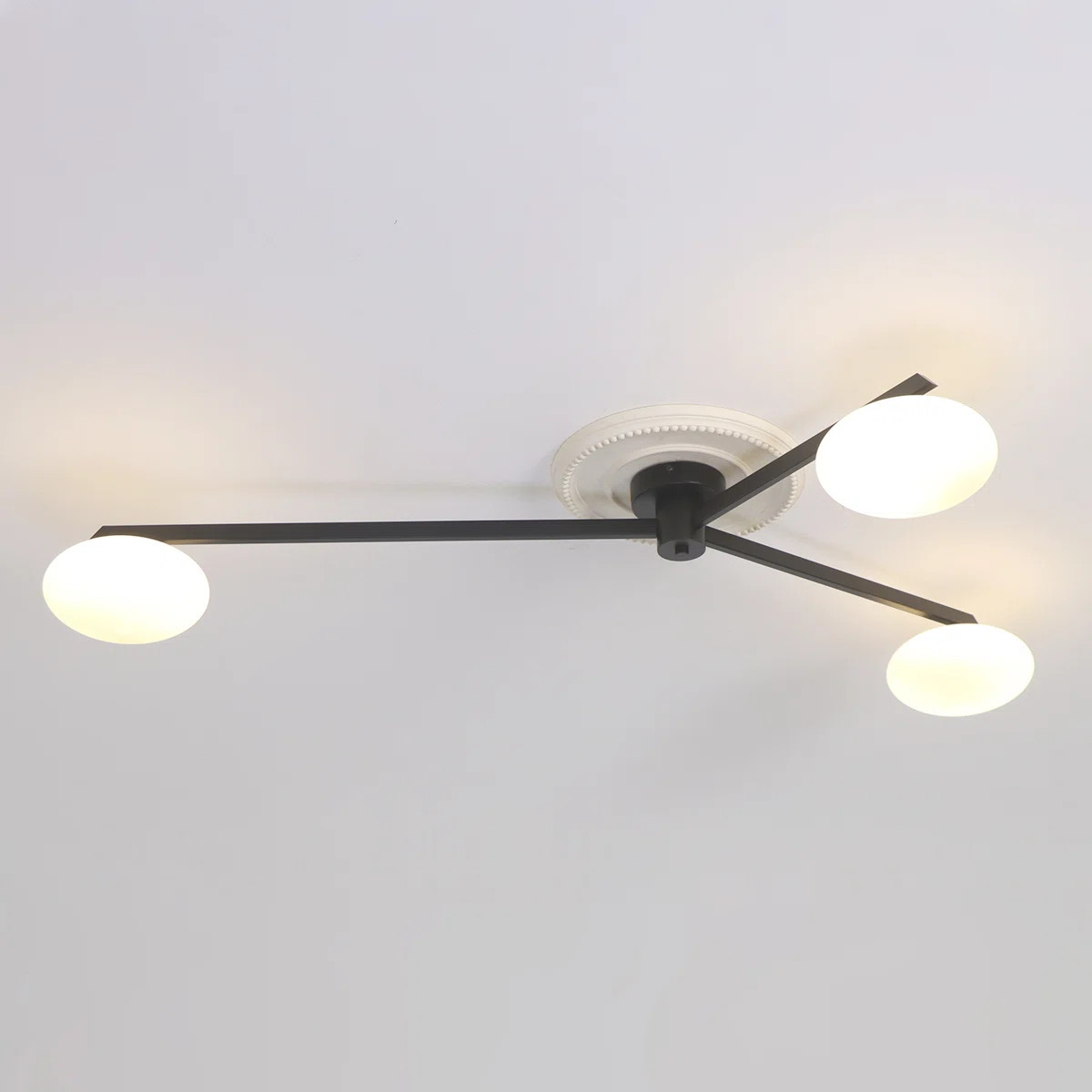 George Oliver 3 Lights 55inch Large Flush Mount lighting Modern Glass Ceiling light for living ro... | Wayfair North America