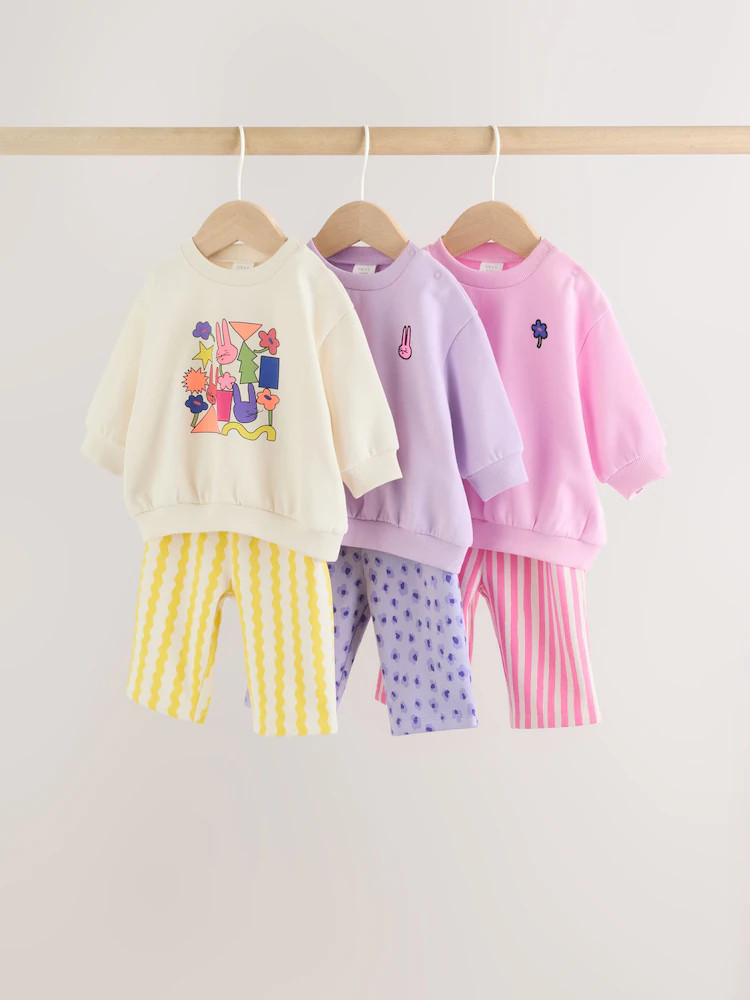 Multi Baby Sweatshirts & Joggers 6 Piece Set (0mths-3yrs) | Next US