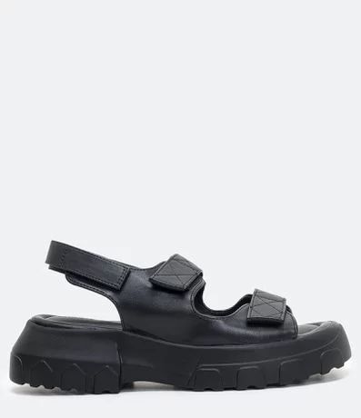 Sandalia Birken Alta Velcro Satinato Preto - Lojas Renner | Lojas Renner BR