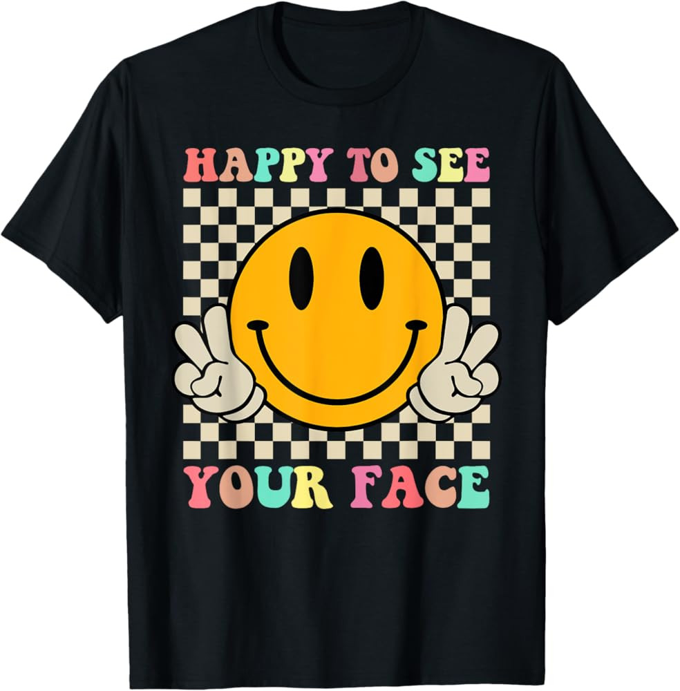Brand: Retro Happy To See Your Hippie Smile Face Teacher | Amazon (US)